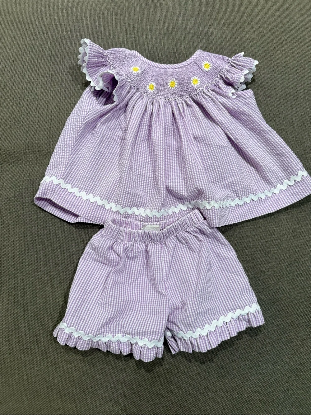 Stitchy Fish Lavender Seersucker Dress - Lavender